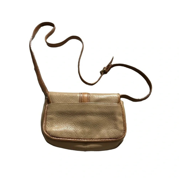 Vintage Liz Claiborne Leather Crossbody Purse Bag Tan and Brown - Picture 2 of 4